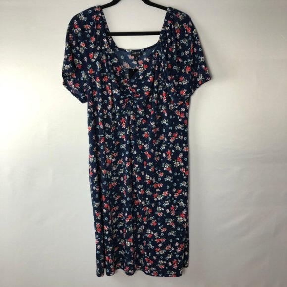 NWT Torrid Navy Floral Crepe Off Shoulder Dress - Picture 4 of 7